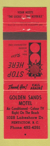 Matchbook Cover - Golden Sands Motel Penticton BC