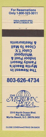 Matchbook Cover - Meridian Plaza Myrtle Beach SC
