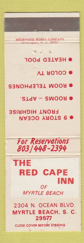 Matchbook Cover - Red Cape Inn Myrtle Beach SC