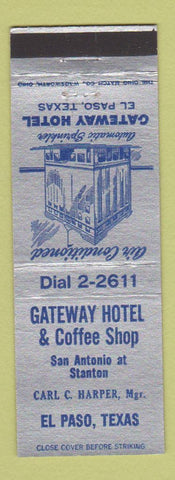 Matchbook Cover - Gateway Hotel El Paso TX