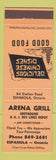 Matchbook Cover - Arena Grill Espanola ON Chinese