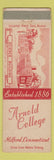 Matchbook Cover - Arnold College Milford CT
