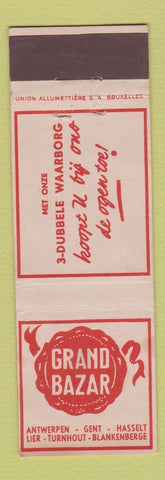 Matchbook Cover - Grand Bazar Antwerp Belgium
