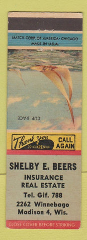 Matchbook Cover - Shelby Beers Insurance Real Estate Madison WI