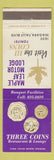 Matchbook Cover - Three Coins Restaurant Tonawanda NY