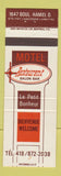 Matchbook Cover - Motel Restaurant Salon Bar Ste Foy QC