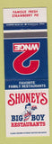 Matchbook Cover - Shoney's Big Boy WNGE Channel 2