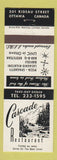 Matchbook Cover - Cascade Restaurant Ottawa ON