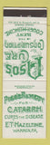Matchbook Cover - Piaso's Cure Warren PA Retro Reproduction Perkins Americana