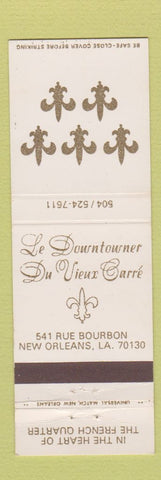 Matchbook Cover - Le Downtowner Du Vieux Carre New Orleans LA