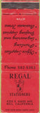 Matchbook Cover - Regal Stationers Bell CA WORN