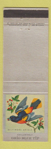 Matchbook Cover - Ohio Blue Tip Matches Baltimore Oriole