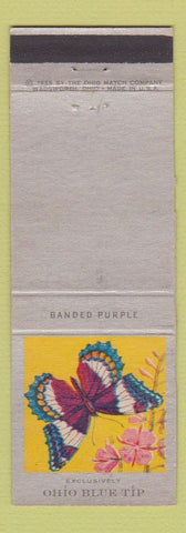 Matchbook Cover - Ohio Blue Tip Matches Banded Purple Butterfly