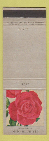 Matchbook Cover - Ohio Blue Tip Matches Rose Flowers