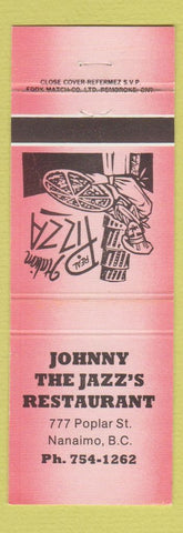 Matchbook Cover - Johnny The Jazz's Restaurant Nanaimo BC