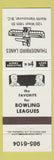 Matchbook Cover - Thunderbird Lanes Bowling North Vancouver BC
