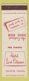 Matchbook Cover - Hotel Lord Culpeper VA