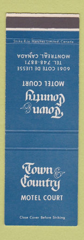 Matchbook Cover - Town and Country Motel Court Montreal QC