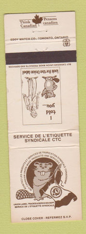 Matchbook Cover - Think Canadian Products I Told You