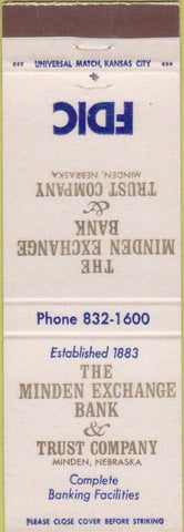 Matchbook Cover - Minden Exchange Bank Trust NE