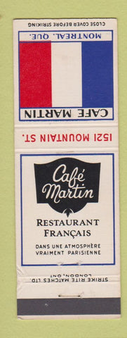 Matchbook Cover - Cafe Martin Montreal QC WEAR