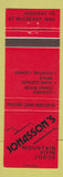 Matchbook Cover - Jonasson's Mountain View Lodge McCreary MB