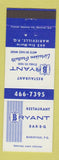 Matchbook Cover - Bryant BBQ Marieville QC