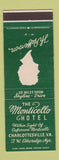 Matchbook Cover - Monticello Hotel Charlottesville VA GREEN