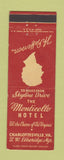 Matchbook Cover - Monticello Hotel Charlottesville VA RED