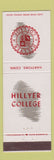 Matchbook Cover - Hillyer College Hartford CT #1