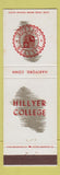 Matchbook Cover - Hillyer College Hartford CT #2