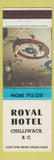 Matchbook Cover - Royal Hotel Chilliwack BC