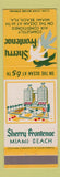 Matchbook Cover - Sherry Frontenac Miami Beach FL hotel