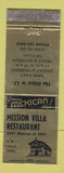 Matchbook Cover - Mission Villa Restaurant San Francisco CA WEAR