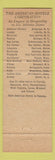 Matchbook Cover - Hotel Abraham Lincoln Reading PA