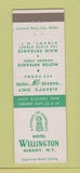 Matchbook Cover - Hotel Wellington Albany NY