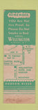 Matchbook Cover - Hotel Wellington Albany NY