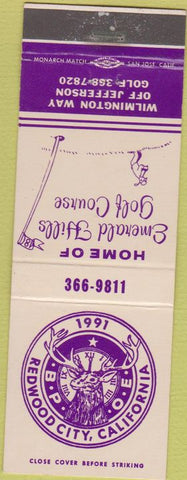 Matchbook Cover - Elks Lodge Redwood City CA Emerald Hills Golf