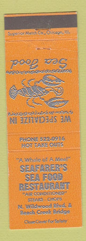 Matchbook Cover - Seafarer's Seafood Restaurant Wildwood NJ