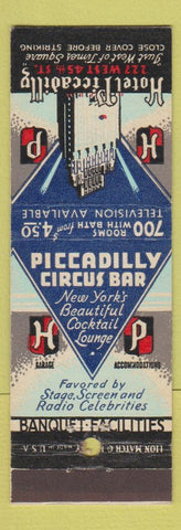 Matchbook Cover - Hotel Piccadilly New York City