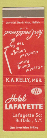 Matchbook Cover - Hotel Lafayette Buffalo NY
