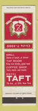 Matchbook Cover - Hotel Taft New York City