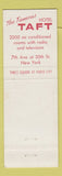 Matchbook Cover - Hotel Taft New York City