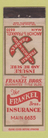 Matchbook Cover - Frankel Bros Insurance WORN