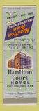 Matchbook Cover - Hamilton Court Hotel Philadelphia PA WEAR