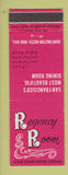 Matchbook Cover - Regency Room Huntington Hotel San Francisco CA WEAR