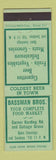 Matchbook Cover - Bassman Bros Grocery Des Moines IA