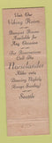 Matchbook Cover - Norselander Seafood Seattle WA