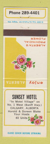 Matchbook Cover - Sunset Motel Calgary AB