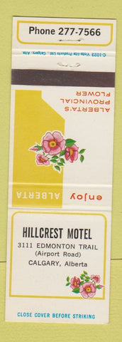 Matchbook Cover - Hillcrest Motel Calgary AB